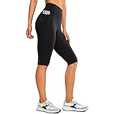CRZ YOGA Women's Butterluxe Knee Length Capri Leggings 13 Inches - High Waisted Workout Yoga Long Biker Shorts with Pockets