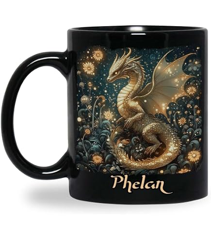 Personalized Dragon Coffee Mug – Custom Name Glitter Dragon Ceramic Cup, 11oz Or 15oz - View #7