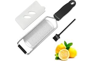 ISZW Professional Cheese Graters for Kitchen Stainless Steel Handheld, Metal Lemon Zester Grater With Handle For Cheese, Choc