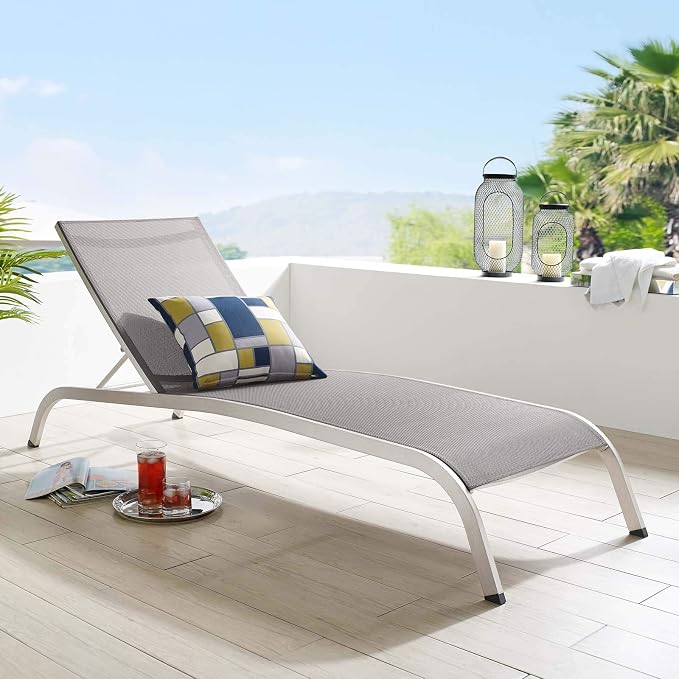 Amazon.com: Modway Savannah Outdoor Patio Mesh Chaise Lounge Chair in