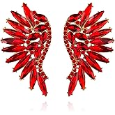 XYAYOU Bohemian Wings Rhinestone Sparkling Crystal Chandelier Stud Earrings for Women Wedding Prom