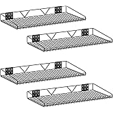 Daanxw Garage Wall Shelving,4-Pack 12 Inch X 23.8 Inch,Can be Used for Garage, Closet, Laundry Room, Heavy Duty Wall Shelving, Holds Up to 65 Lbs (Black, 12"X23.8", 4)