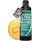 Carfidant Plastic Restorer for Cars – Refreshes Faded Plastic, Vinyl & Rubber Trim with Polish for Deep Shine – Protects Against UV & Dirt – Black Exterior & Interior Care for Detailing - 8.4 fl. Oz.