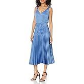 Vince Womens V-Neck Pleated Slip Dress
