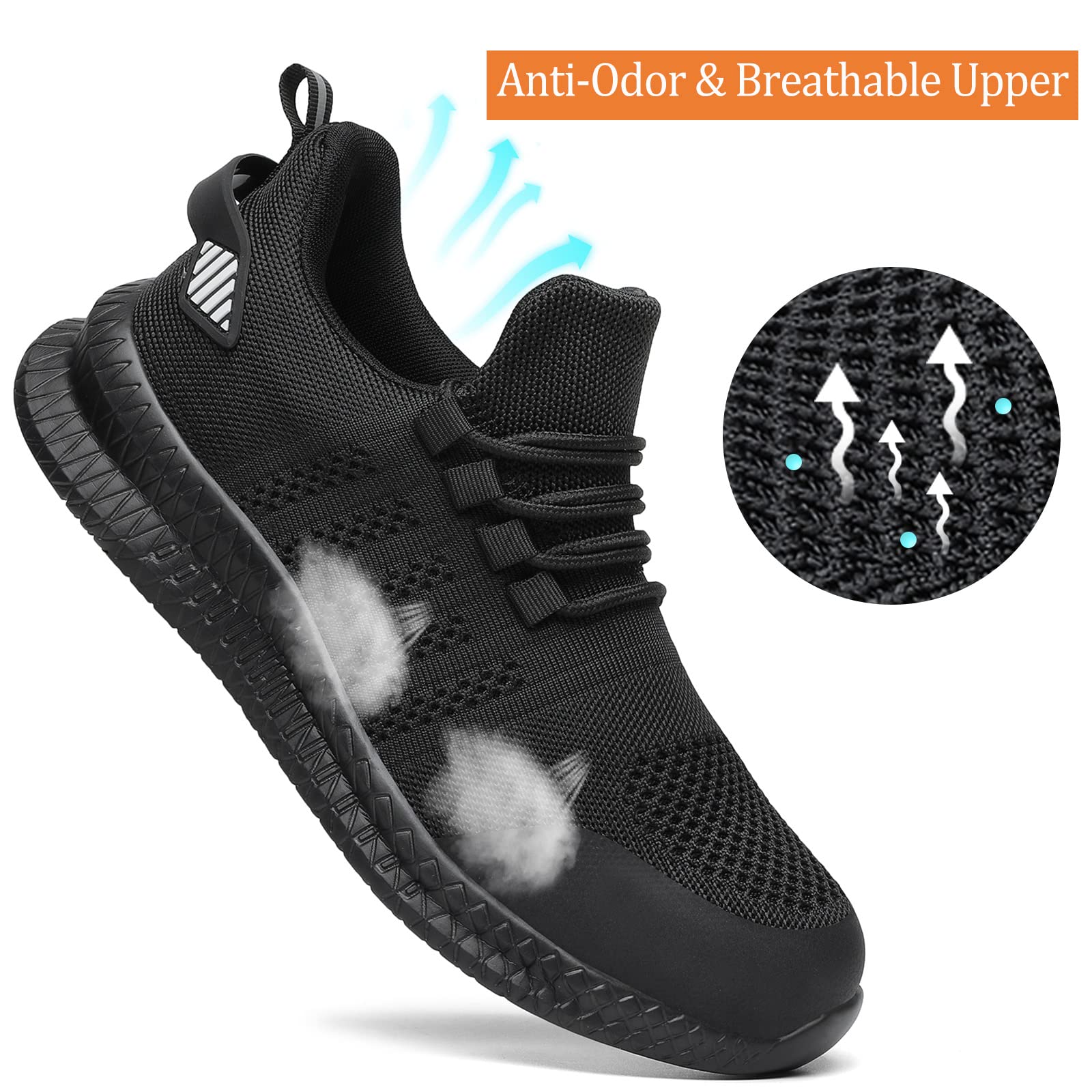 Steel Toe Shoes for Men and Women Comfortable Lightweight Work Safety Shoes Puncture Proof Slip Resistant Indestructible Sneakers Construction Work Utility