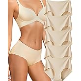 XEENRXU Seamless Underwear for Women No Show No Panty Line Womens Panties High Waisted Ladies Comfortable Briefs 5 Pack