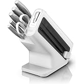 Ninja StaySharp 6-Piece Knife Set with Integrated Sharpener, Chef, Bread, Paring Knife and Kitchen Scissor, White, K62006EUWH