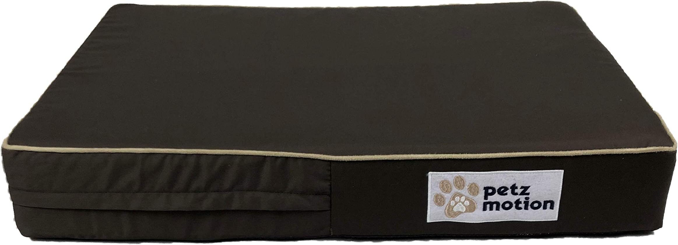 PetzmotionPremium Orthopaedic Memory Foam Dog Bed Mattress, Waterproof Liner, Washable Cover, Great for Pet Arthritis, Hip Dysplasia Etc. (X-Large, Brown Oxford)