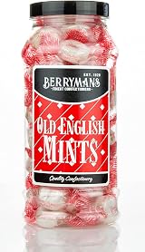 Berrymans Original Old English Mints Retro Sweets Gift Jar