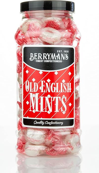 Berrymans Original Old English Mints Retro Sweets Gift Jar