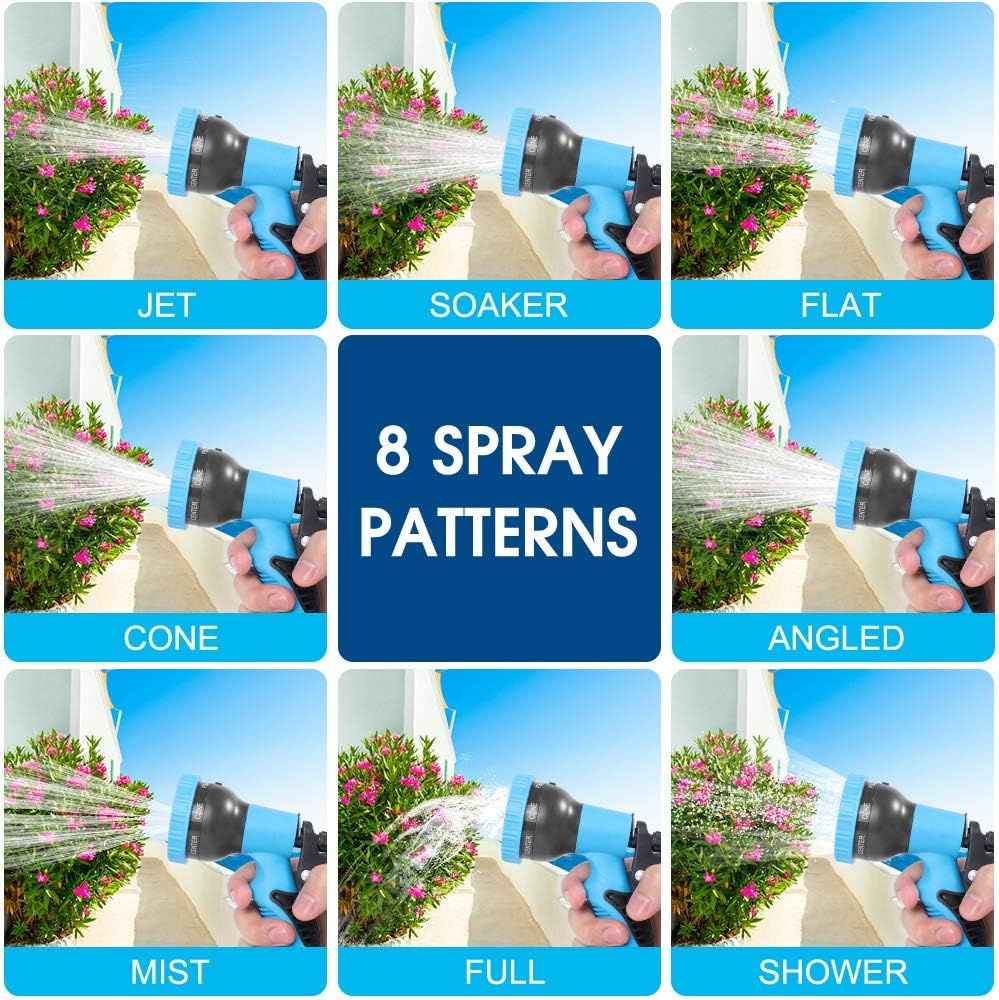Garden Hose Sprayer Nozzle with 8 Adjustable Pattern, ABS Water Hose Sprayer, Slip Resistant Garden Nozzle Fits All Standard Garden Hoses for Watering Plants, Lawn&Garden, Washing Cars, Showering Pets : Garden & Outdoor