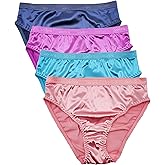 B2BODY Womens Silky Sexy Satin Bikini Panties Small - Plus Size Women Underwear Multi-Pack