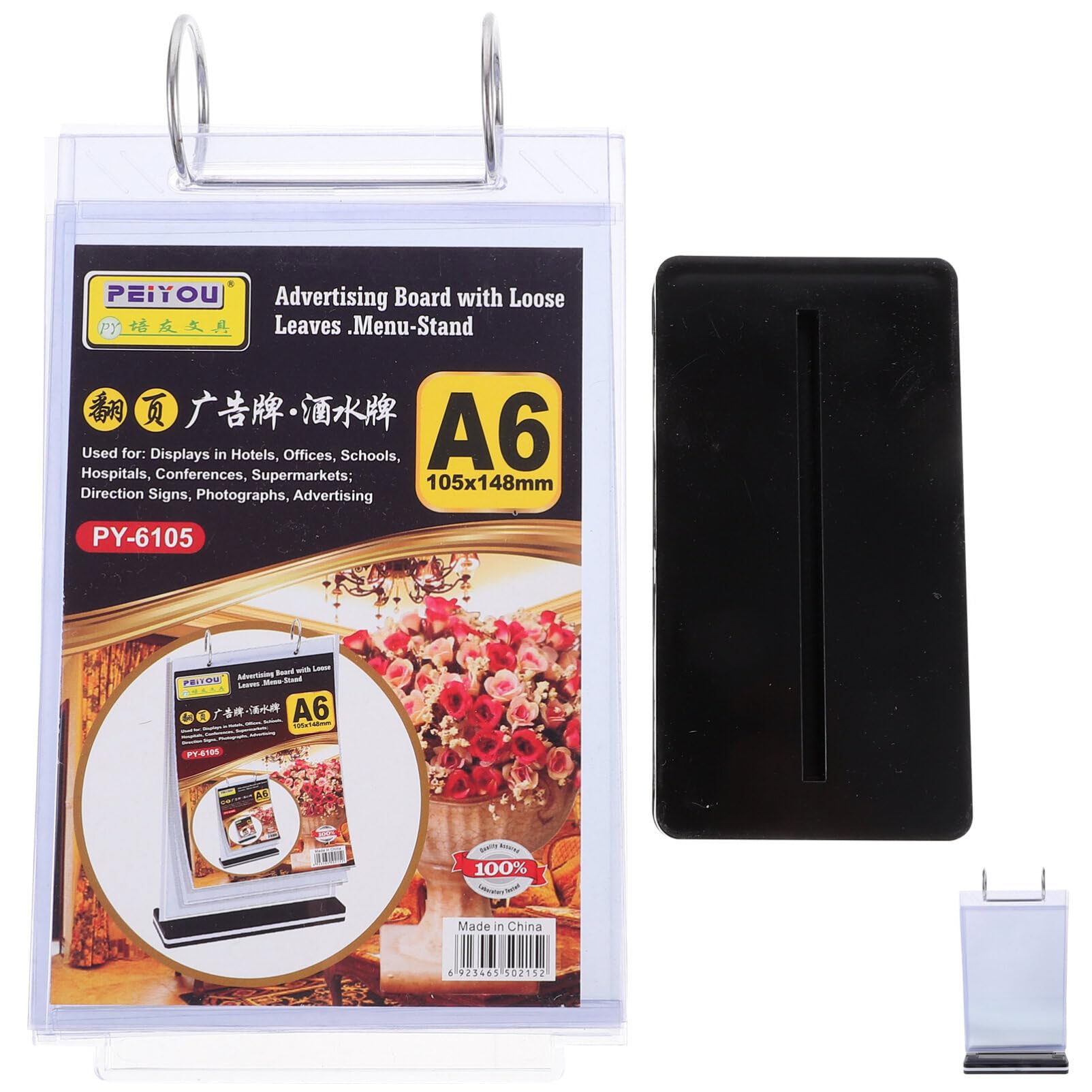 Operitacx Desktop Menu Holder Stand Base Pvc Menu Display Stand for Restaurants Trade Shows Weddings and Reception Areas Stable Bottom Loading Design