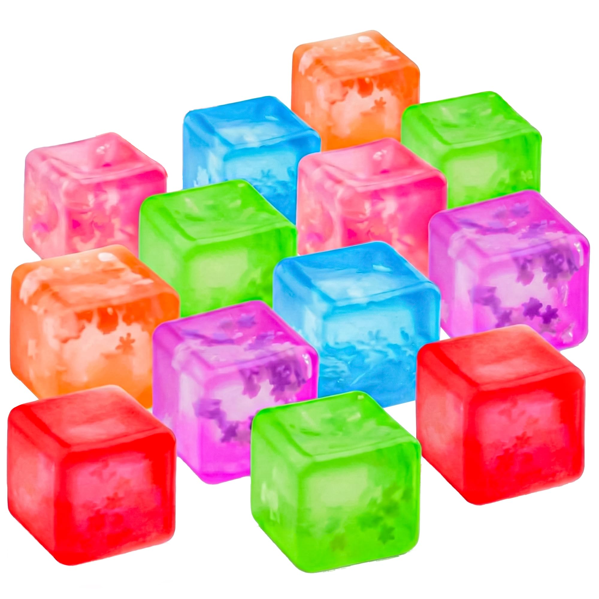 KatchOn, Multicolor Sparkle Squishy Cube - Pack of 12, | Nice Cube for Stress Relief & Anxiety Relief | Squeeze Toys for Kids, Teens and Adults Party Favors | Sensory Fidget Toys for Stress Relief