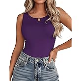 Zeagoo Womens Double Lined Crew Neck Tank Tops Cute Summer Sleeveless Workout Tops Basic Going Out Clothes 2026