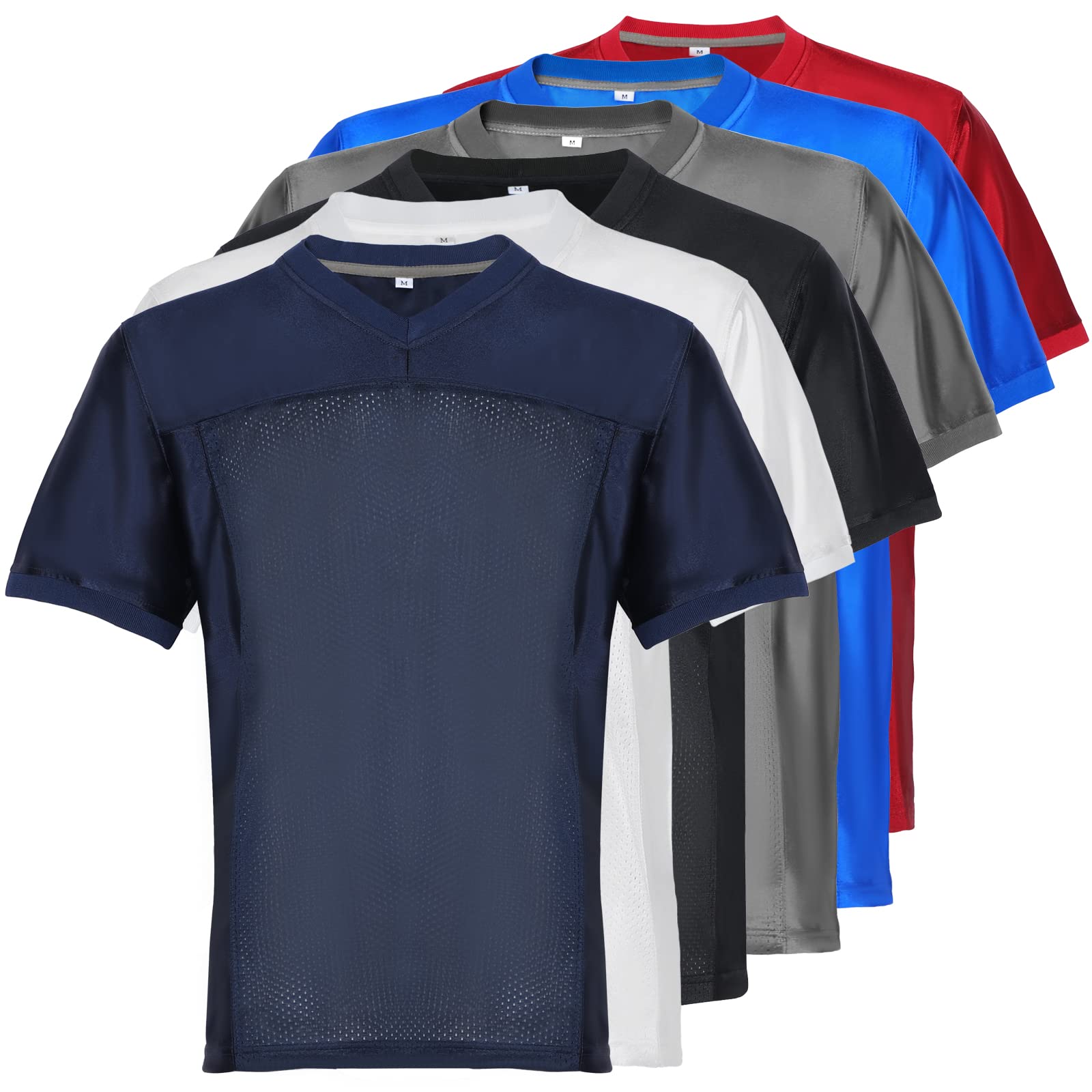 Aumudle Men Blank Plain Football Jersey Practice