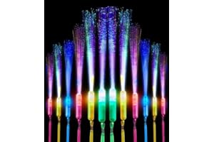 U-MOJOK 18 PCS LED Fiber Optic Wands Glow Sticks, Light Up Wands, Fiber Optic Lights Rod, Flashing Wands with 3 Light Modes for Wedding,Halloween,Christmas, Neon Party Favors Supplies