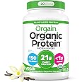Orgain Organic Vegan 21g Protein Powder, Vanilla Bean, 2.03 lb | Plant based protein, 4g prebiotic fiber, no added sugar or l