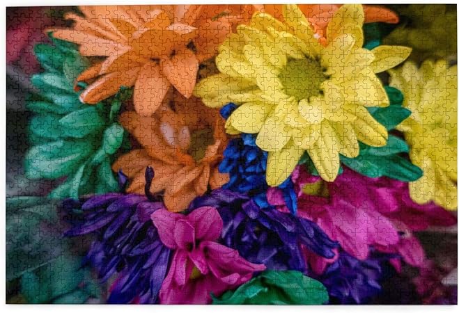 Amazon 虹色のデイジーの花 木のパズル 1000ピース 丈夫 耐久性 ジグソーパズル 大人向け 子供向け キャラクター パズル 娯楽誕生日プレゼント 動物 風景 アニメ 装飾画 難易度調整可能 面白い チャレンジングファミリーゲーム 誕生日 クリスマス ギフトプレゼント