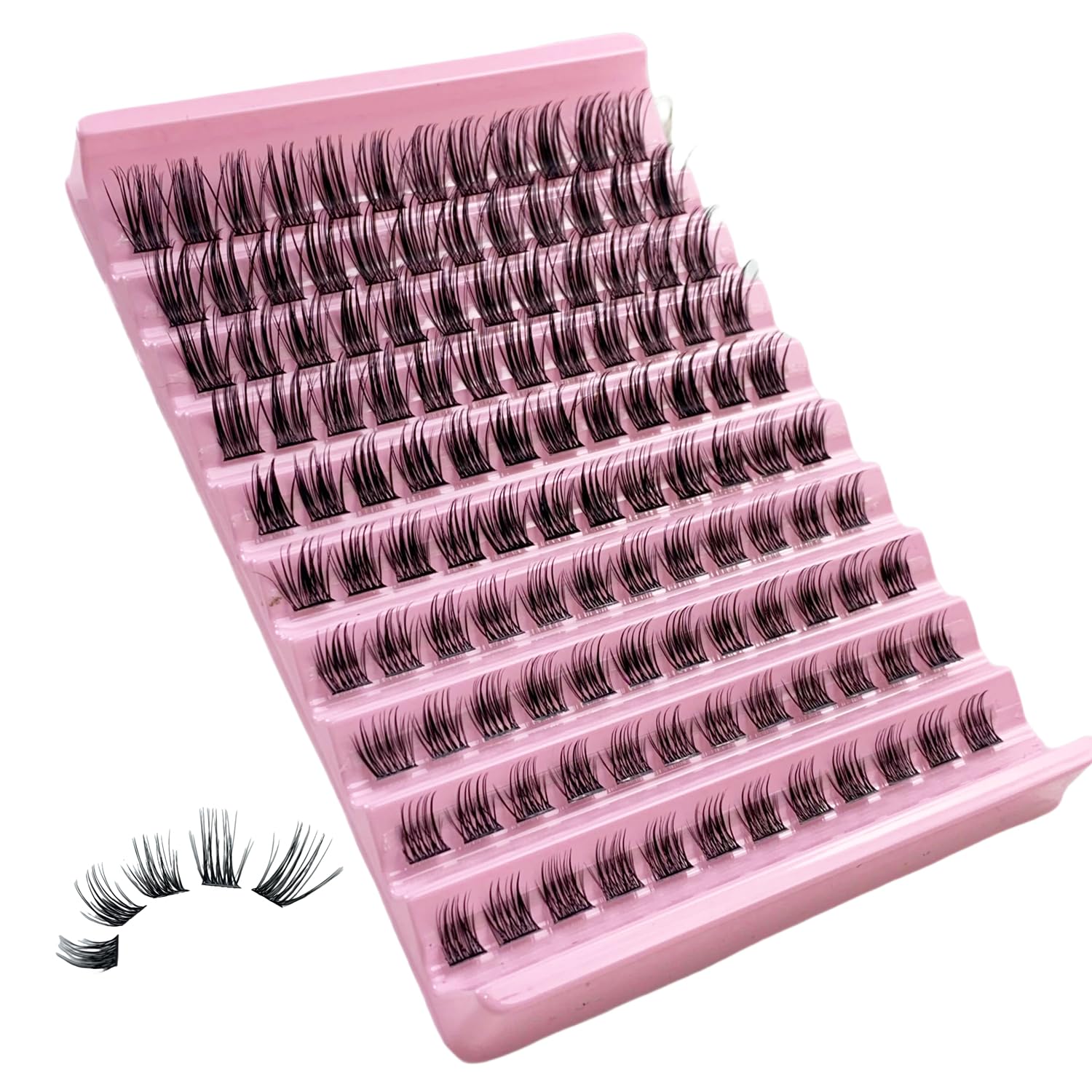 Selawasty Lash Clusters Eyelashes Cluster Lashes Individual Lashes Eyelash Extensions DIY Lash Extensions D Curl Volume Wispy Soft Comfortable Band Individual False Lashes 120Pcs(8-16mm-S-D05)