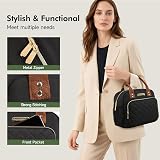 HOMESPON Insulated Lunch Bag Women Men 27x21x15cm Golden Black view 3