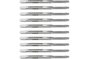 Accusize Industrial Tools 4-40Nc H.S.S. Spiral Point Taps, 2 Flutes, American Standard, Fully Ground, 10 Pcs/SetSpt-4-40x10