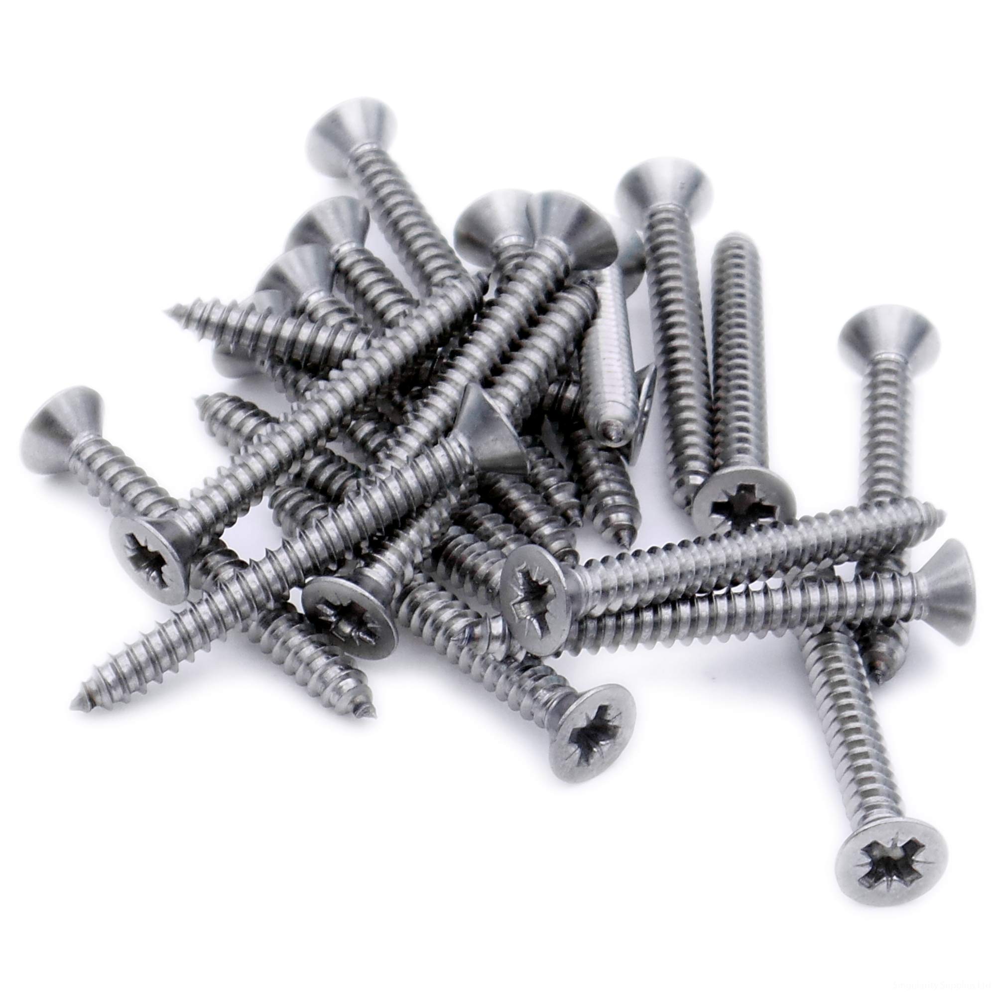 No.6 x 0.75 (3.5mm x 19mm) Pozi Countersunk Self-Tapping Screw - Stainless Steel (A2) (Pack of 20)