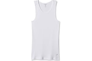 Nautica Mens 4 Pack Ribbed Cotton Tank Undershirts