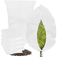 4 Pack Plant Covers for Winter 120x180cm, 80gsm Garden Fleece Frost Protection Bags with Zipper Drawstring, Plant Fleece Fros