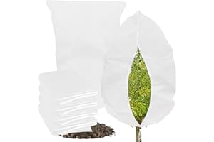 4 Pack Plant Covers for Winter 120x180cm, 80gsm Garden Fleece Frost Protection Bags with Zipper Drawstring, Plant Fleece Fros
