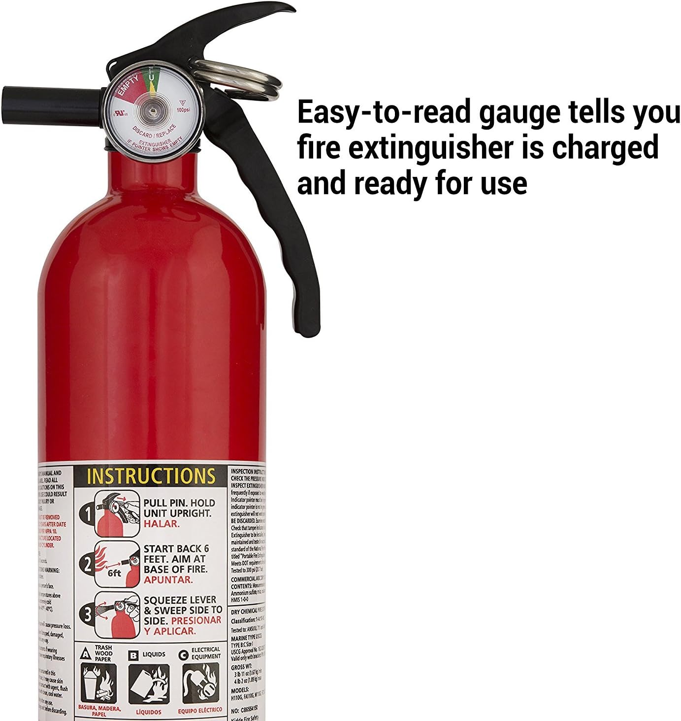Kidde FA110 Multi Purpose Fire Extinguisher 1A10BC, 2-pack - - 