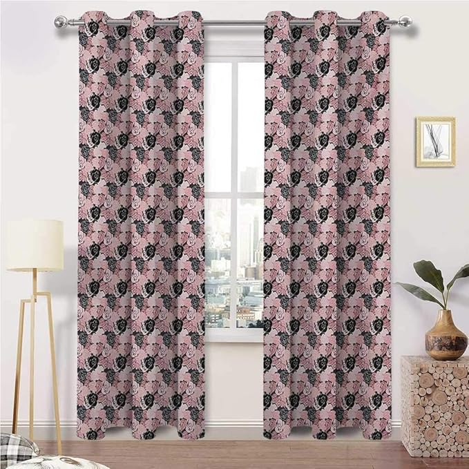 Blackout Curtain Roses Room Darken curtains Romantic Valentines Day Flowers and