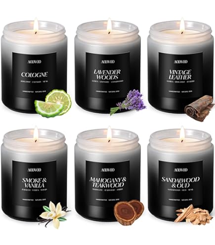 Soy Candles For Home Scented Aromatherapy Eucalyptus And Bergamot...