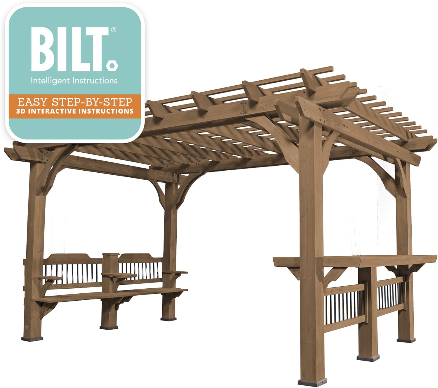 Amazon Com Backyard Discovery Oasis 14 X 10 Pergola Cedar Pergola