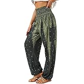 QIANXIZHAN Women's Harem Pants, High Waist Yoga Boho Trousers with Pockets