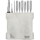 Global Kanpeki 10 Piece Knife Set with Cement Gray Block