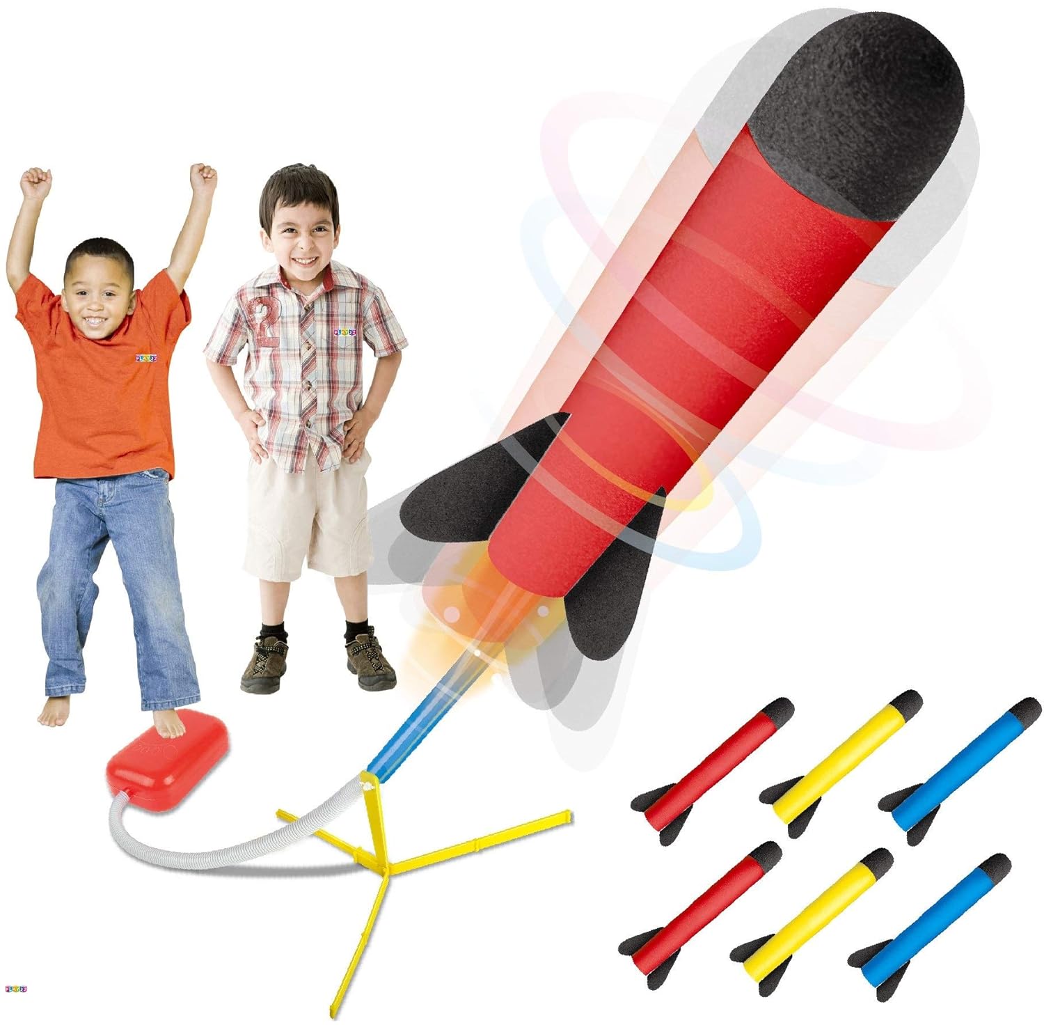 Toy Rocket Launcher Jump Rocket Set Includes 6 Rockets