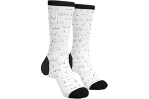 Novelty Fun Crew Socks Fashion Comfortable Men And Women Crazy Dress Socks Woman Breast Doodle Brest Boob Boobie Boobs