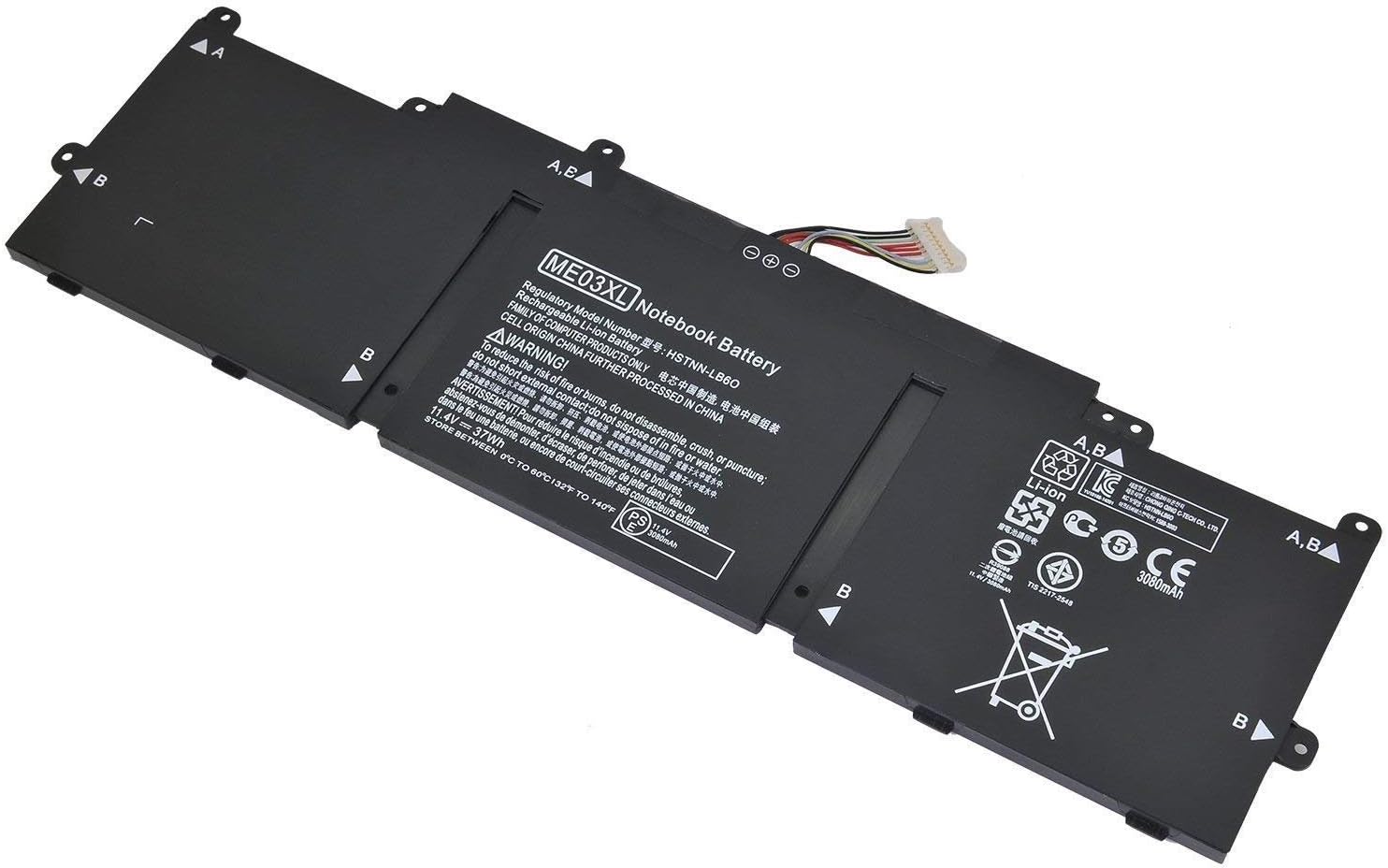 7XINbox ME03XL 11.4V 37Wh 787521-005 787089-541 HSTNN-UB6M Laptop Battery compatible with HP Stream 11 13 Notebook PC 11-d001TU 11-d002TU 11-d003TU 11-d004TU 11-D001DX 11-D010CA 13-C002DX 13-C010CA