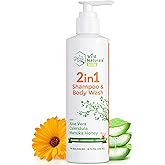 Wild Naturals Baby Eczema Shampoo & Body Wash, Gentle Eczema Body Wash for Kids with Aloe, Calendula & Manuka Honey, Tear-Free, Hypoallergenic, Natural Formula for Dry, Sensitive Skin, 8 fl oz