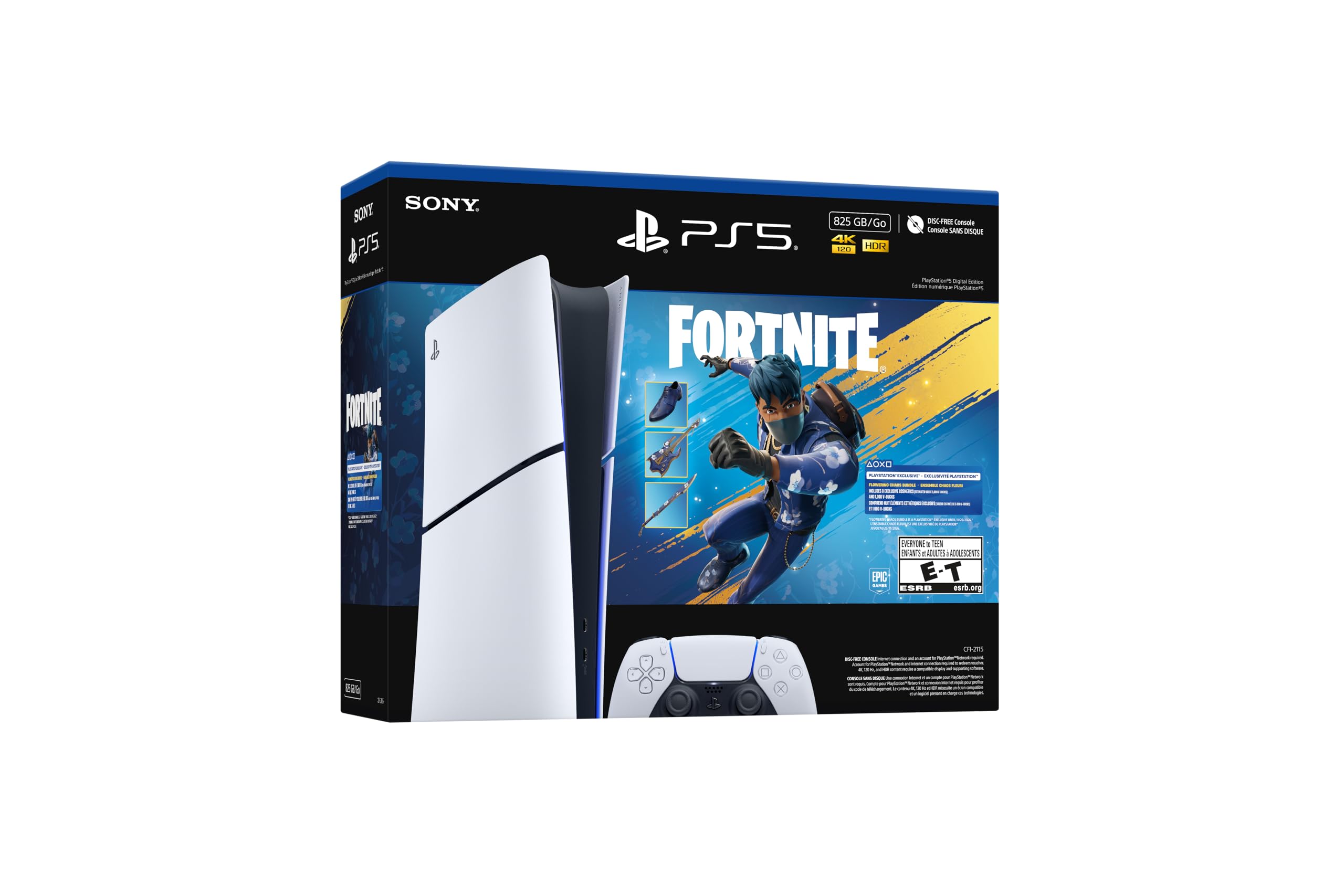 PlayStation®5 Edición Digital 825 GB – Paquete Caos Floreciente de Fortnite