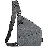 WANDER PLUS® Left Shoulder Anti Theft Crossbody Travel Bag for Women Men, Slim Sling Bag with Adjustable Strap