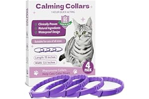 4 Pack Cat Calming Collar -Soother Cats Calming Collars Anxiety Relief Stress Lavender-Free Adjustable Natural Ingredients Ph