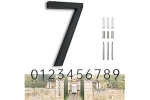 HANPIU House Numbers for Outside Modern 7 Inch Address Numbers for House Numbers Black Large Metal Floating Door Numbers - Street Number for House Address Outside House Numbers 7