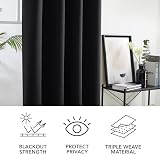 Deconovo Solid Curtains Blackout 52x54 Eyelet Thermal Room Darkening view 6