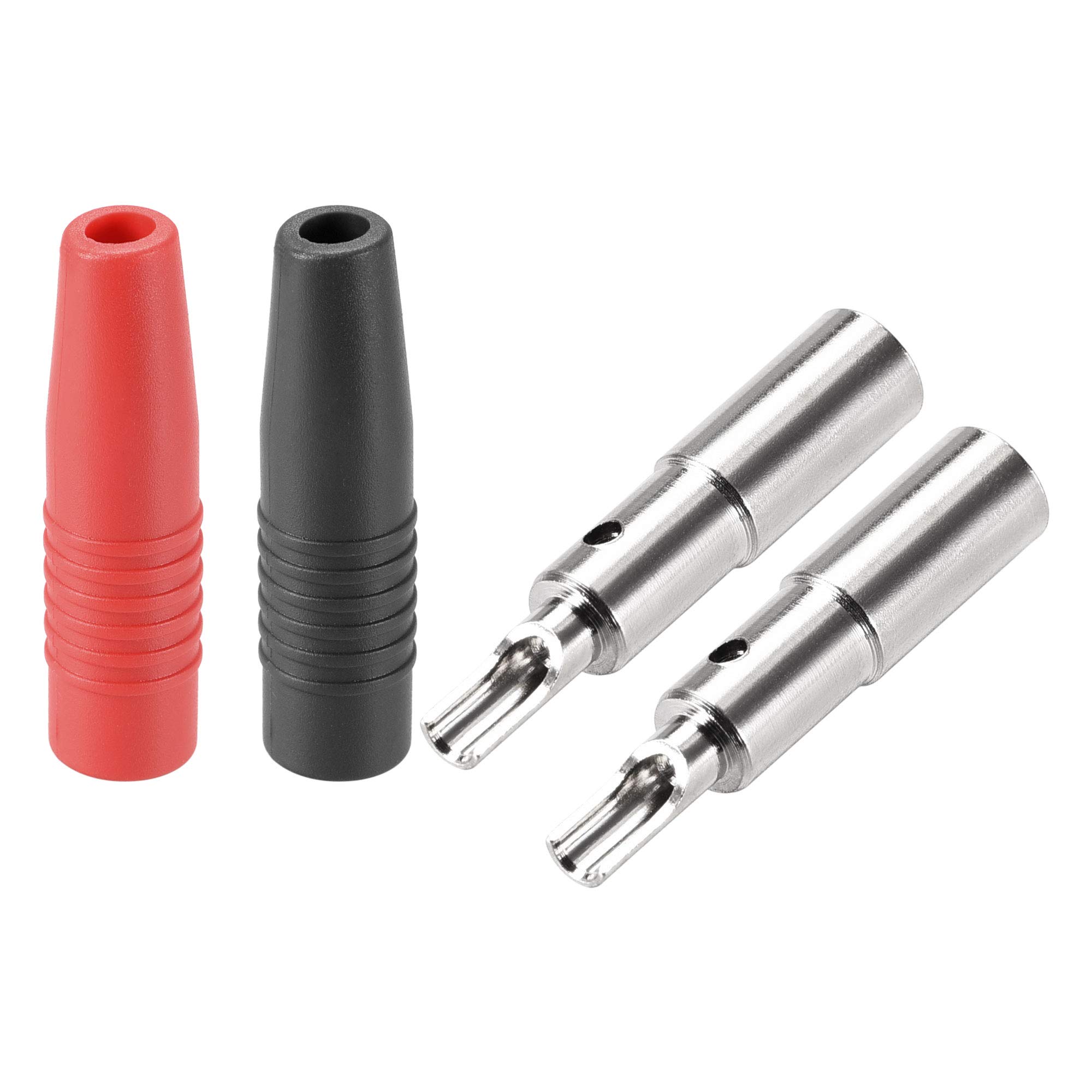 sourcing map 4mm Speaker Female Banana Plugs Jack Socket Connectors 10A Red Black 10pcs