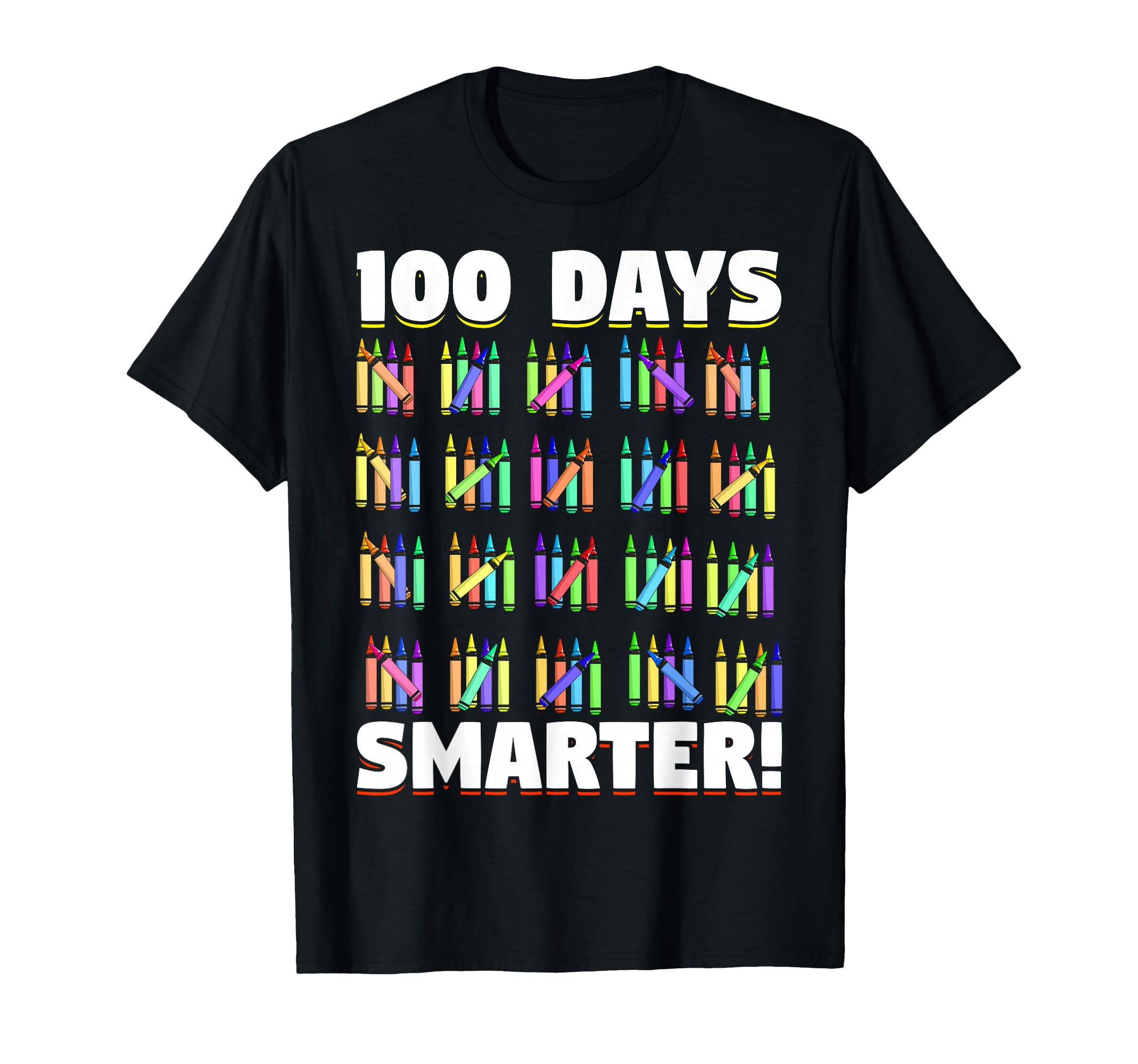 Photo 1 of 100 Days Smarter Crayons Student Gift 100 Days Of School T-Shirt