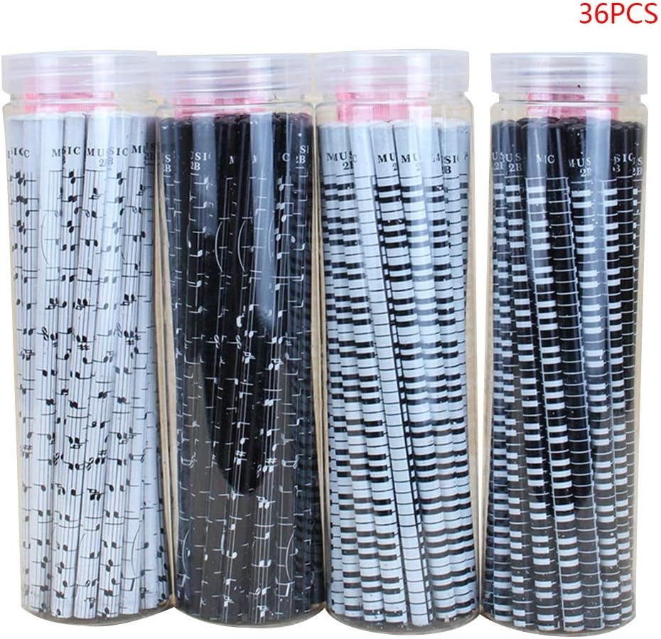 36pcs Musical Note Pencil B Standard Pencil Stationery Set for School Student Prize Gift by BLINGYING (Random)