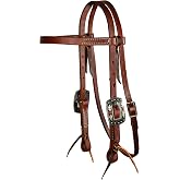 Proessional's Choice Ranch Cob 5/8" Browband Headstall with Feather Buckles