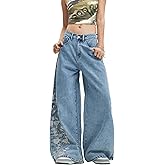 OYICAI Women's Wide Leg Baggy Jeans Trendy 2026 Denim Pants Vintage Hip Hop Loose Fit Long Trousers Streetwear